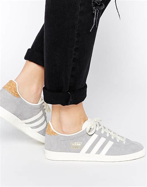 women's adidas grey gazelle trainers.